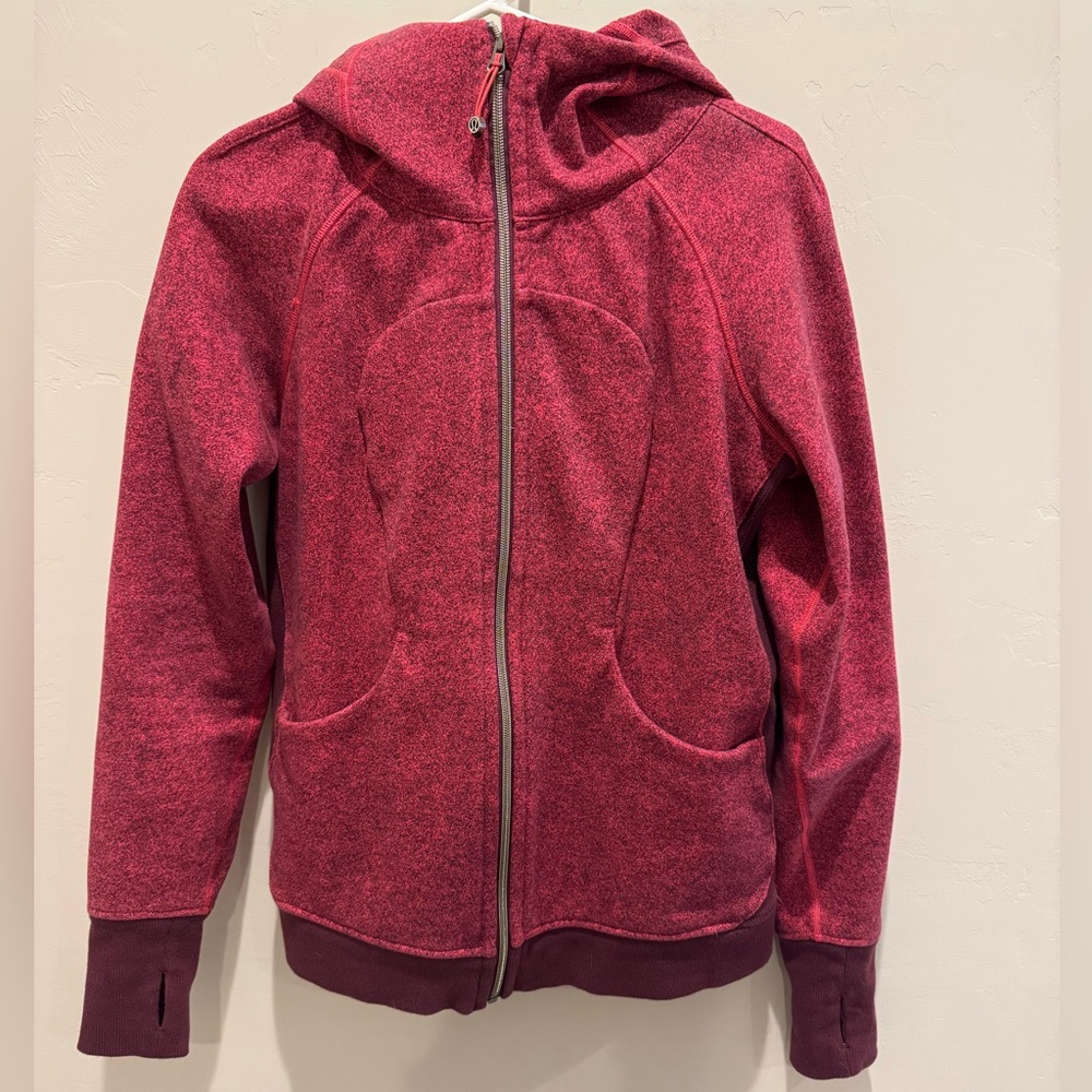 Lululemon Athletica Berry colored Hooded zip up Jacket